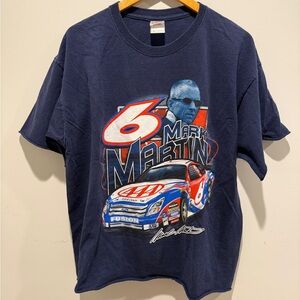 Nascar Vintage Mark Martin Navy Racing Graphic Tee Size XL